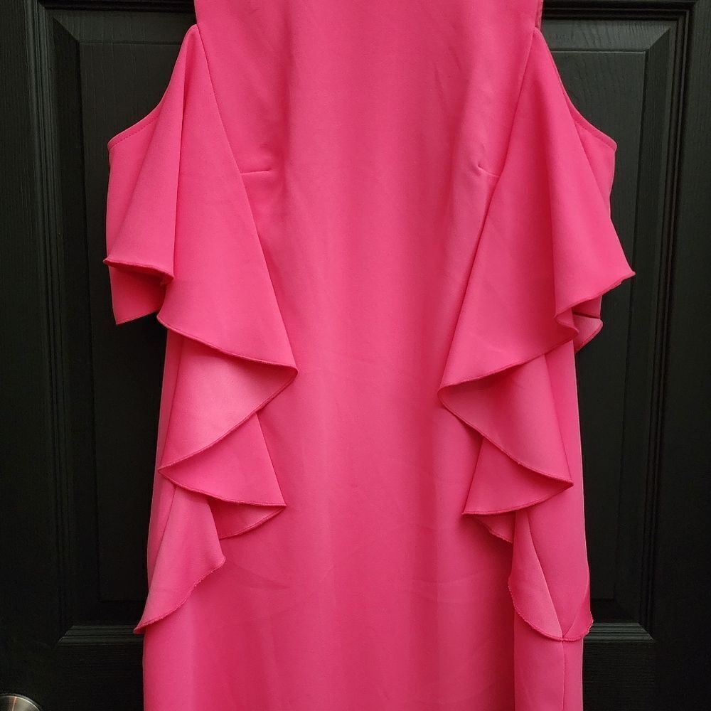 Trina Turk Sz. 8 NWT Pink Swizzle Lambada Cold Shoulder Dress - Picture 5 of 16